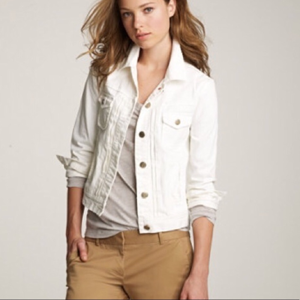 J. crew cream denim jacket